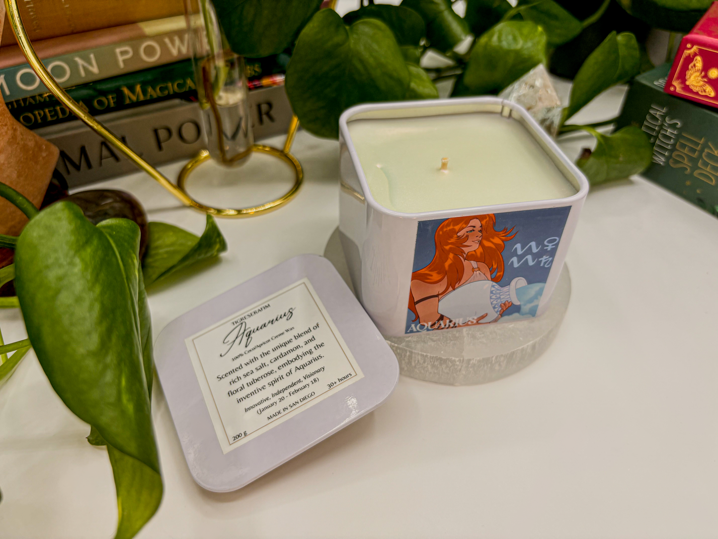 Aquarius Zodiac Candle - Travel Tin