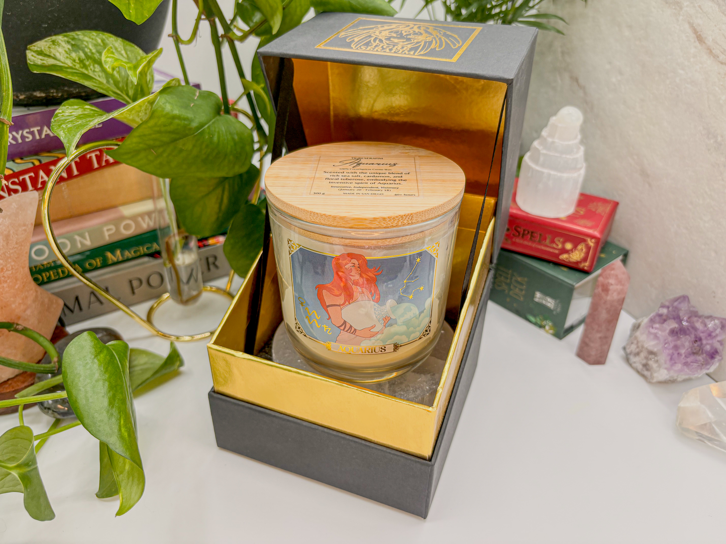 Aquarius Zodiac Candle - Jar
