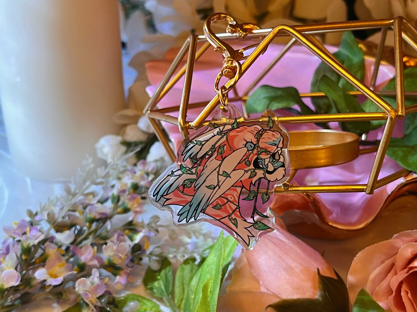 "Overgrowth" 2" Double Sided Epoxy Keychain