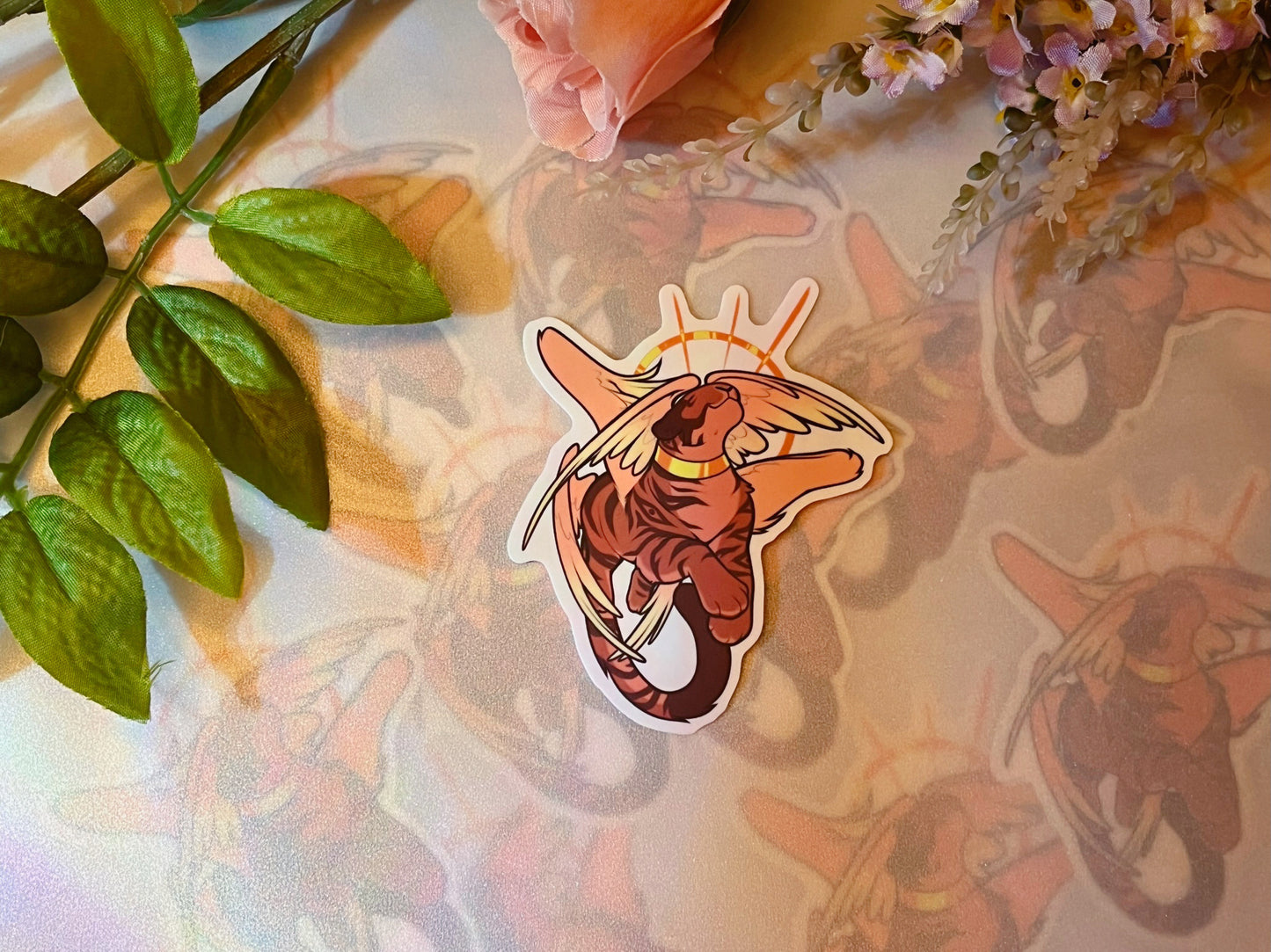 "Seraphim Tiny Tiger" 3" Clear Vinyl Sticker