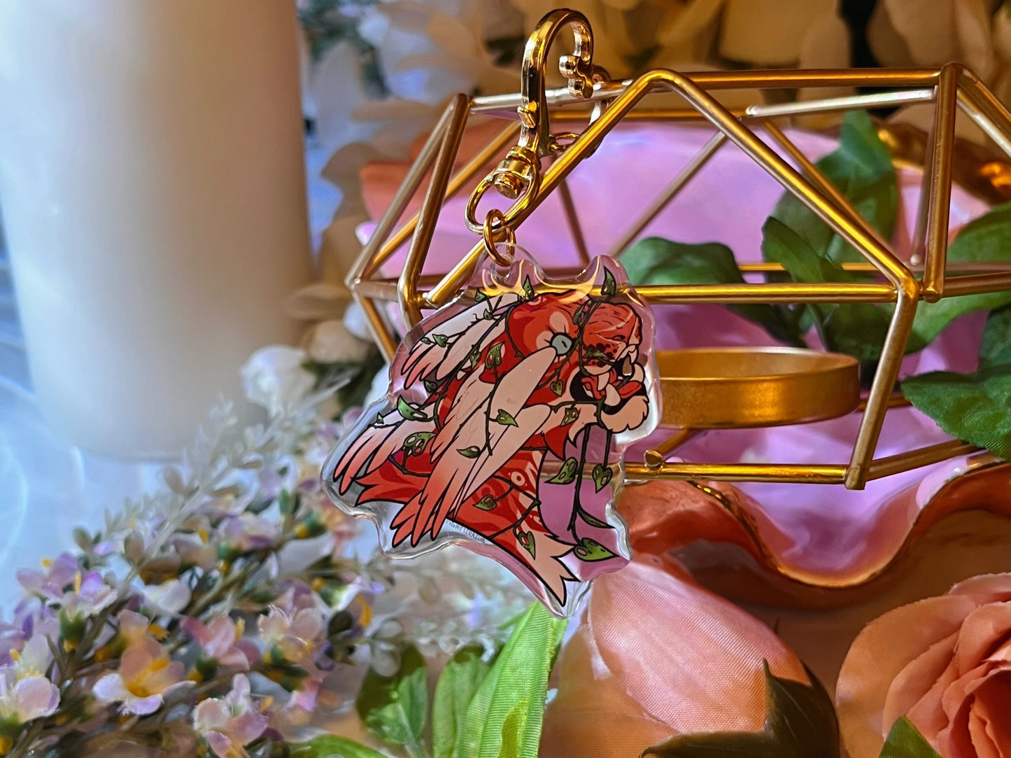 "Overgrowth" 2" Double Sided Epoxy Keychain