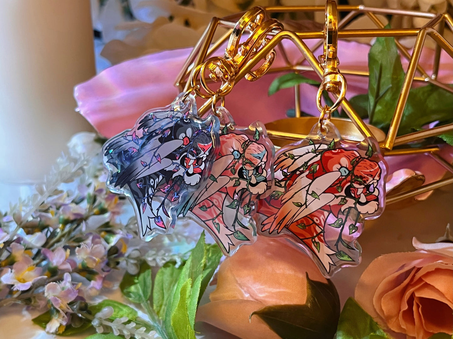"Overgrowth" 2" Double Sided Epoxy Keychain